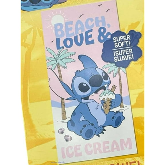 Stitch Love Ice Cream Beach Bath Pool Towel 27 in x 54 in for Kids and Adult