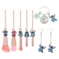 thumbnail image 1 of Stitch Makeup Brushes Earrings Keychain Set - 7pcs Stitch Theme Cosmetic Brushes and Ohana Jewelry Set Gifts for Stitch Lover Stitch Fans Girls and Women, 1 of 8