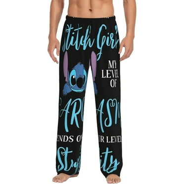 Stitch Men'S Pajama Pants With Pockets Stretch Pajama Bottoms Drawstring Christmas Pj Pants Sleepwear Casual Cozy Lounge Pants Large