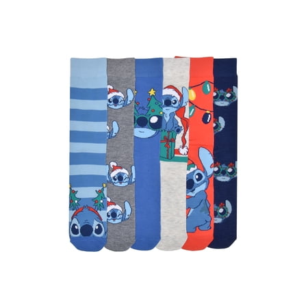 The Nightmare Before Christmas Stitch Men's 6-Pack Crew Socks, Sock Size 10-13