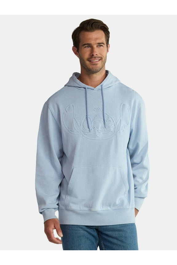 Stitch Men's and Big Men's Graphic Mineral Washed Hoodie with Long Sleeves, Sizes XS-3XL