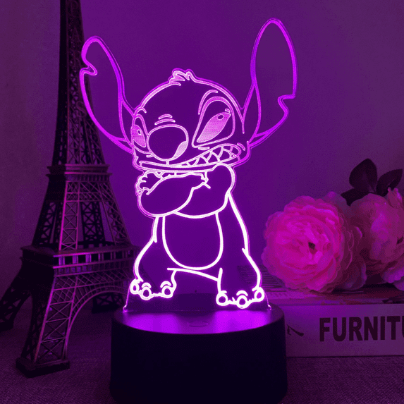 Stitch Night Light, 3D Illusion Night Lamp 16 Colors Changing with Remote Control, Stitch Toys for Kids Room Decor,Holiday Gifts for Boys and Girls