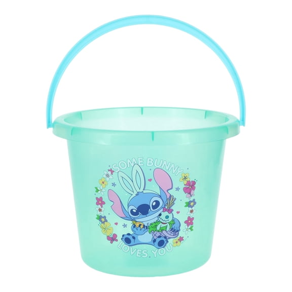 Stitch Officially Licensed Easter Basket, Plastic Bucket with Handle
