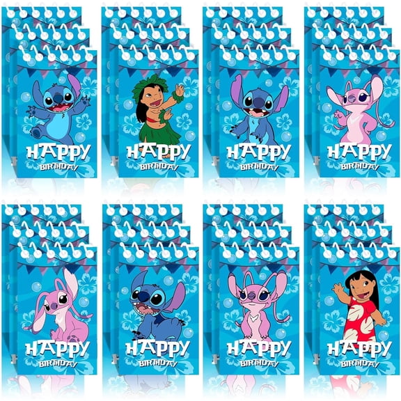 Stitch Party Supplies, 24Pcs Mini Notepads for Stitch Birthday Party, Goodie Bag Stuffers, Classroom Rewards, 8 Types