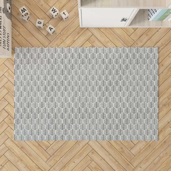 Stitch Patch Ivory Charcoal Kids Play Mat