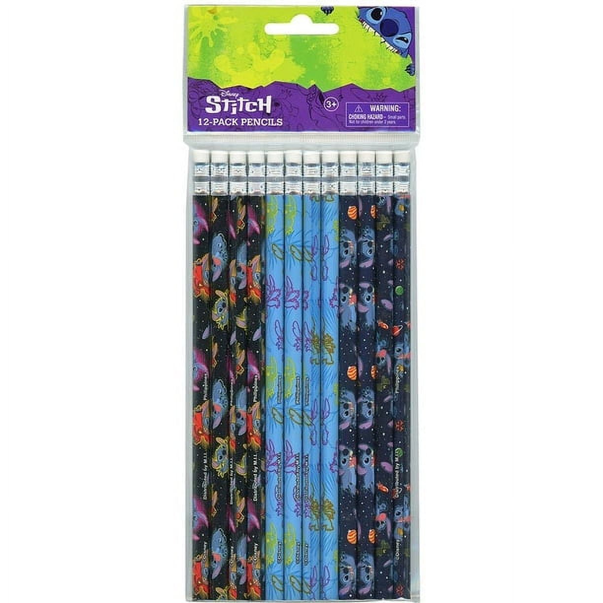 12pcs Disney Lilo & Stitch Pencils With Rubber Anime Stitch Children Hb  Wooden Smooth Writing Pencils School Supplies Stationery