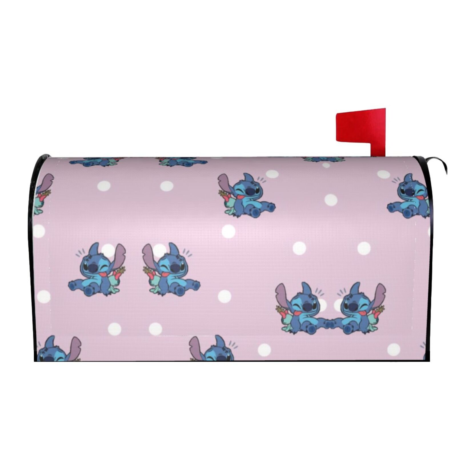 Stitch Pink Polka Dot Cartoon Character Mailbox Cover Magnetic Standard ...