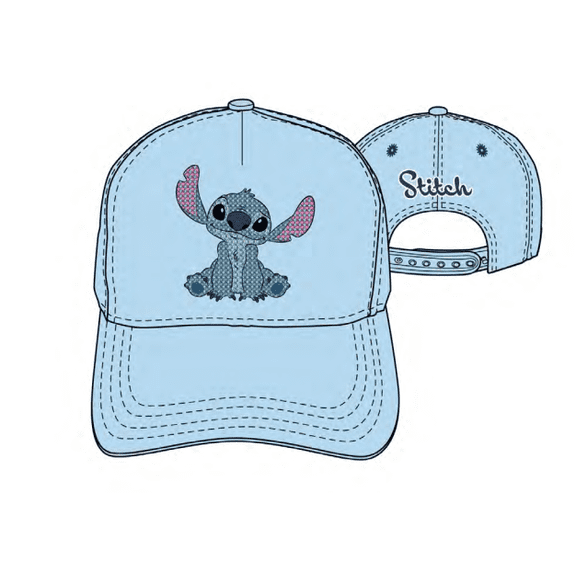 Stitch  Rinestone Pose Blue Baseball Hat