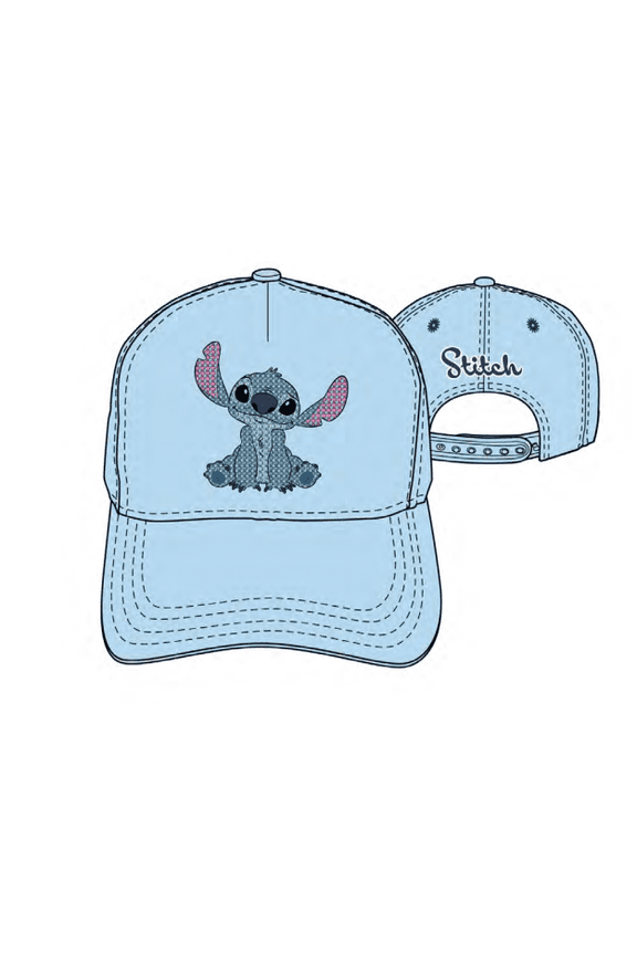 Stitch  Rinestone Pose Blue Baseball Hat