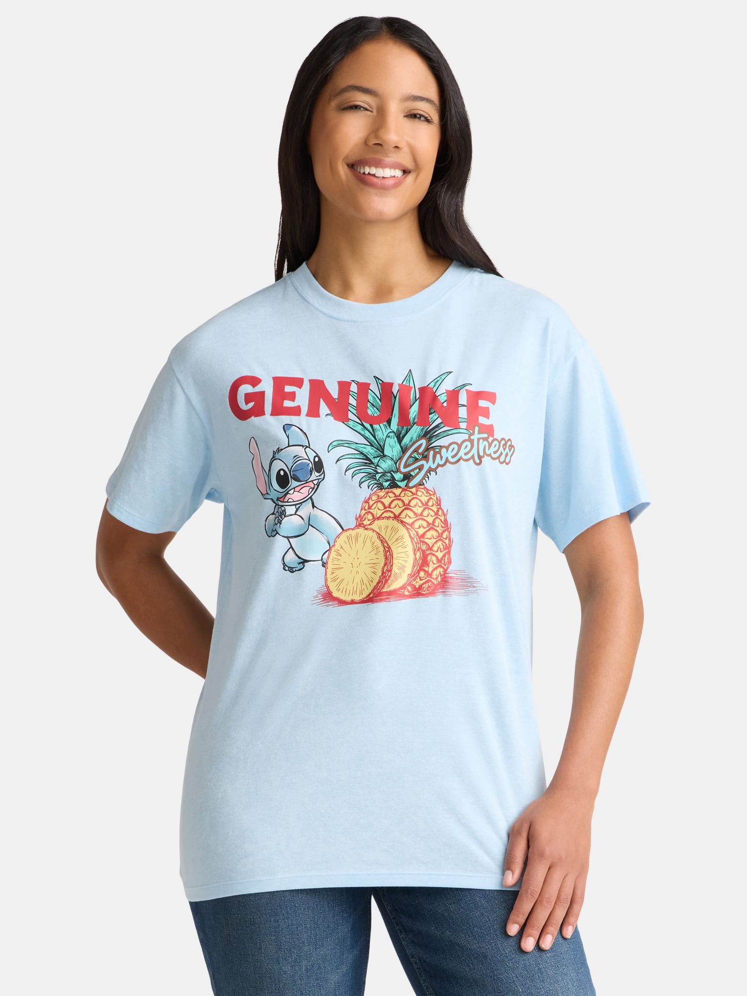 Disney Stitch Women’s Genuine Sweetness Graphic Tee, Sizes XXS-XXL