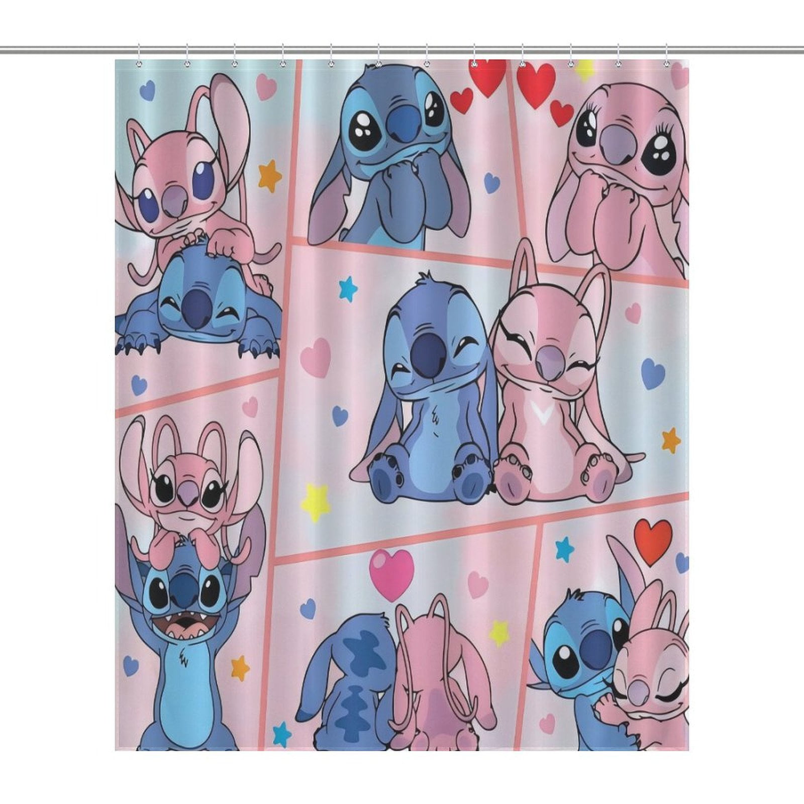 Stitch Shower Curtain Cute Decor Indoor Stitch Merch 60x72Inch ...
