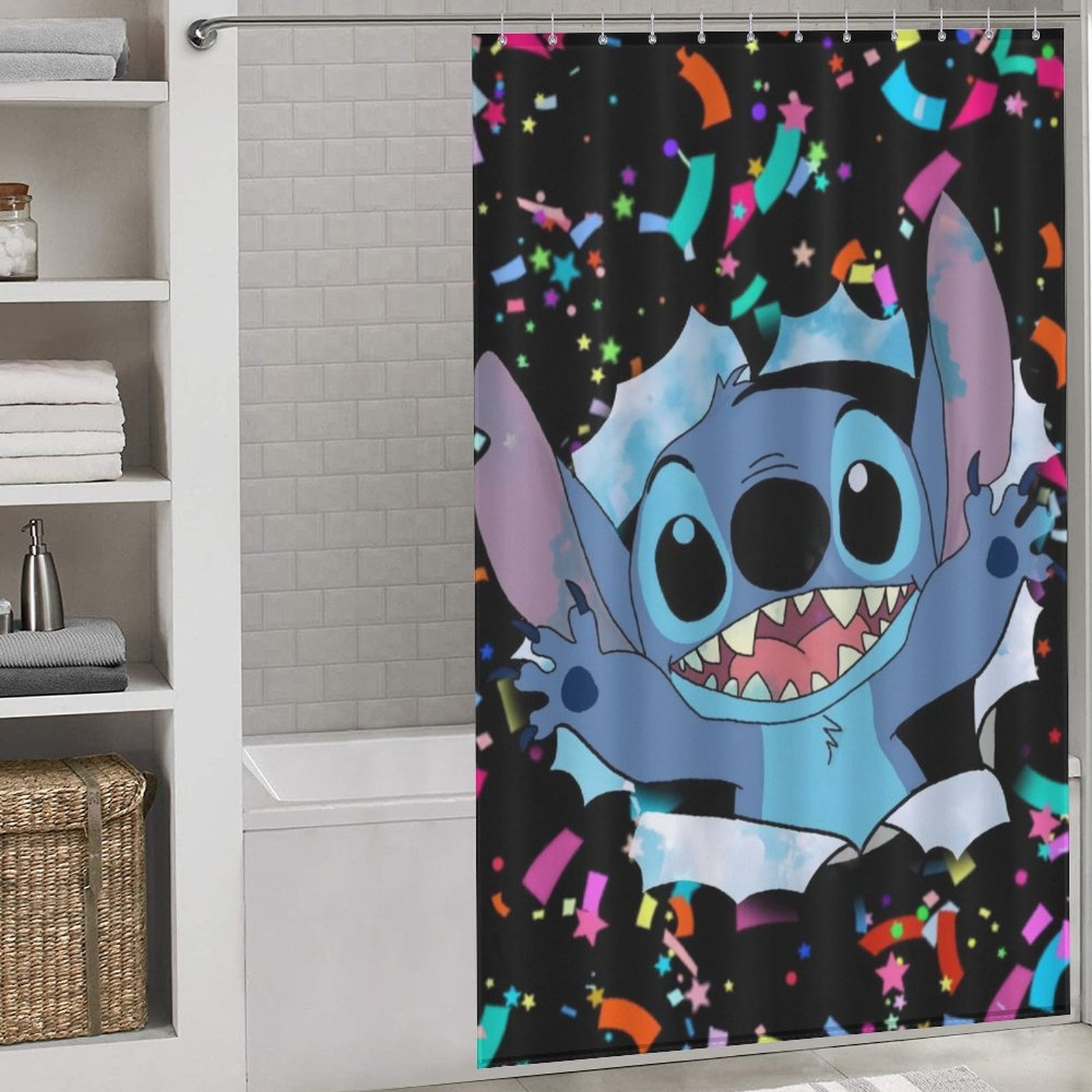 Stitch Shower Curtains for Bathroom,Shower Curtain,Cartoon Bath Curtain ...