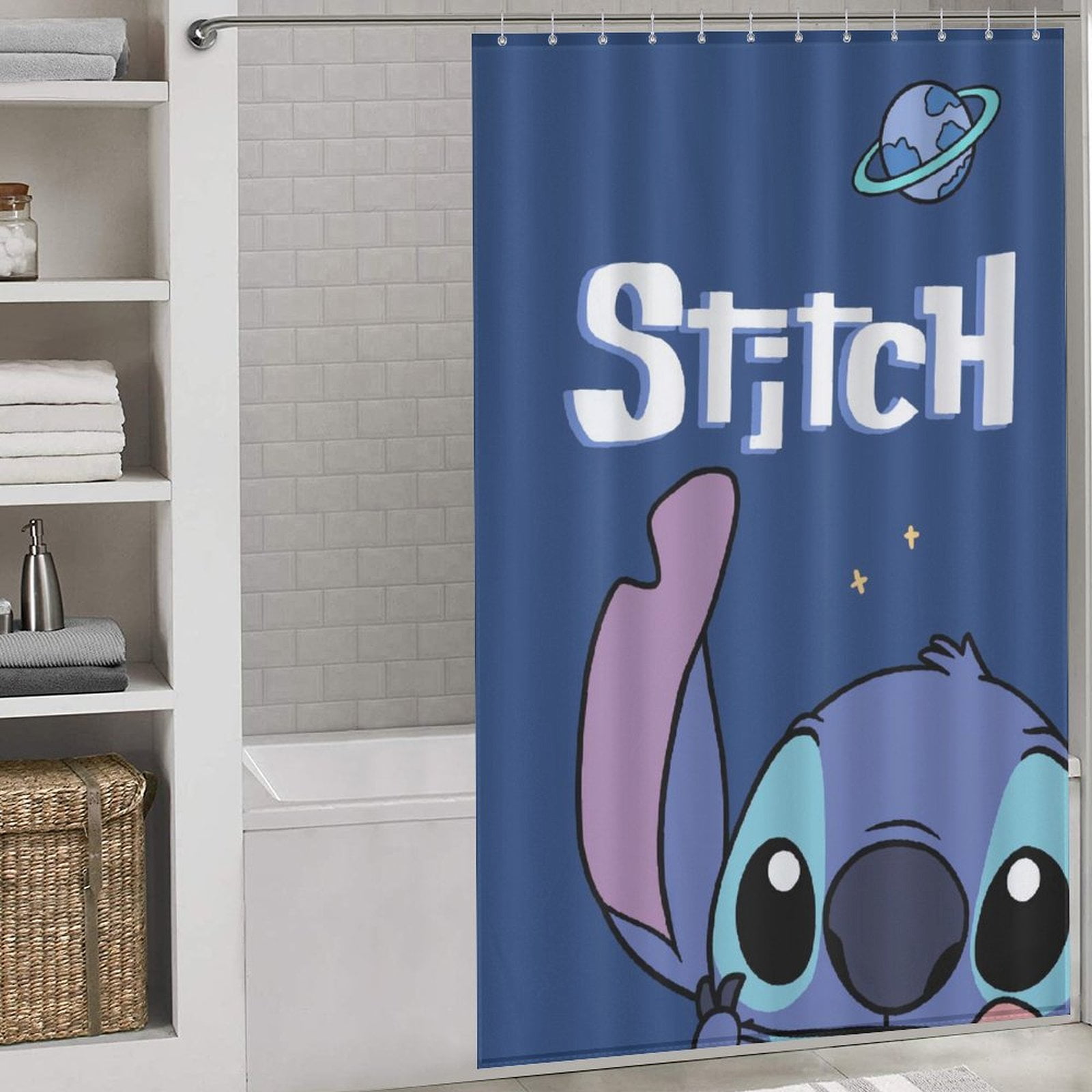 Stitch Shower Curtains for Bathroom,Shower Curtain,Cartoon Bath Curtain ...