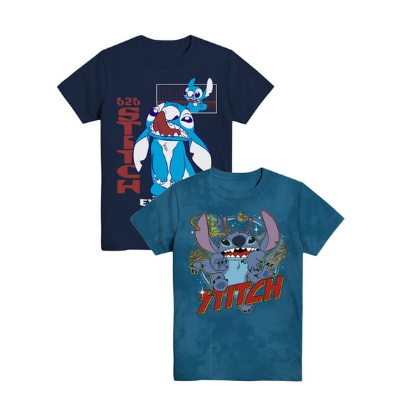 Stitch Snot Planets, Boys Graphic Short Sleeve T-Shirt 2Pack, Sizes 4-18