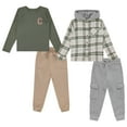 thumbnail image 1 of STITCH & STONE Boys 4‑Pack Wardrobe Set – Hoodie, Graphic Tee & 2 Joggers – Soft Cotton Fleece, Sizes 4–14, 1 of 5