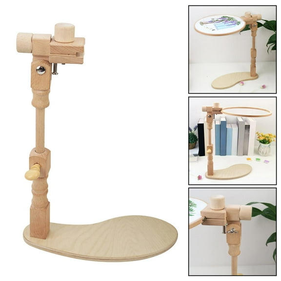 Stitch Stand, Wooden Adjustable Rotating Embroidery for Beginner Stitch Rack Needlework DIY Craft Thread Sewing