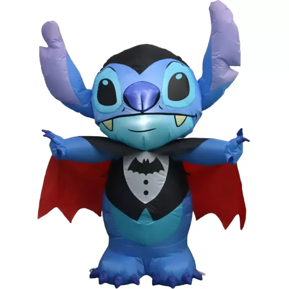 Stitch Standing in Vampire Costume Halloween Inflatable Decoration, 42 inch