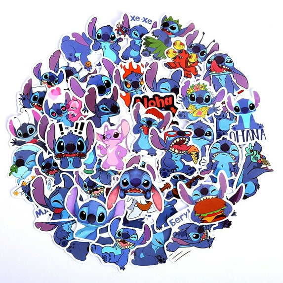 Stitch Stickers Pack 50PCS Cute Cartoon Stickers Water Bottle Stickers Waterproof Vinyl Stickers for,Laptop Skateboard Phone Guitar Cars Bumper Scrapbook