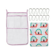 Stitch & Stone Fabric Shower Curtain Set, Liner Caddy & Hook Set 70"x72" 14 Pieces - Snailbow