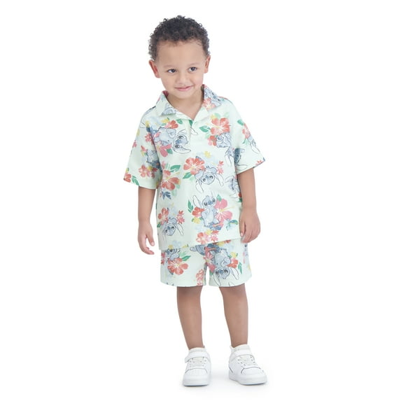 Stitch Toddler Boys’ Resort Shirt and Shorts Set, 2-Piece, Sizes 12M-5T