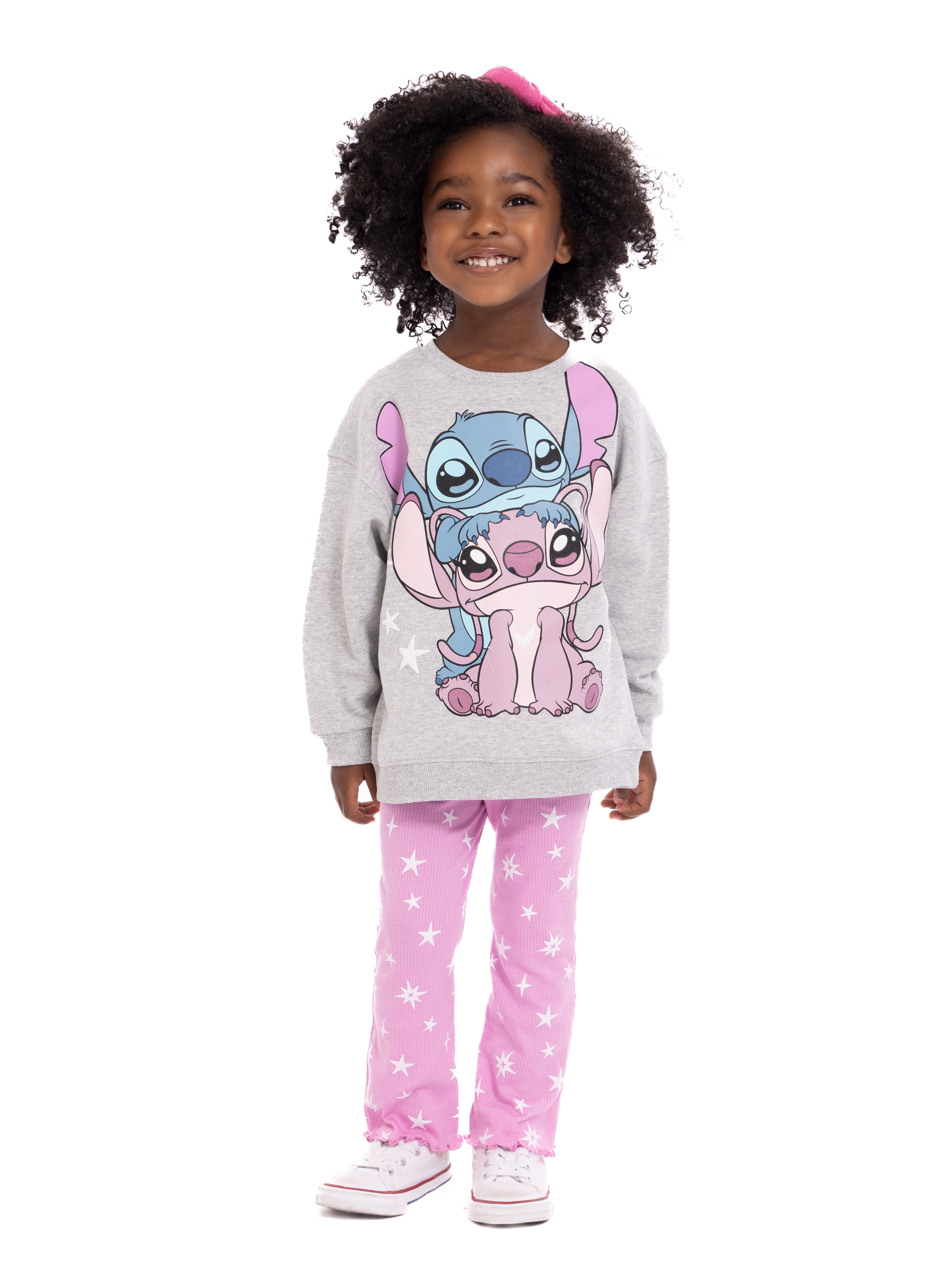 Stitch Toddler Girls Graphic Crewneck Sweatshirt and Flare Leggings Set, 2 Piece, Sizes 12M-5T