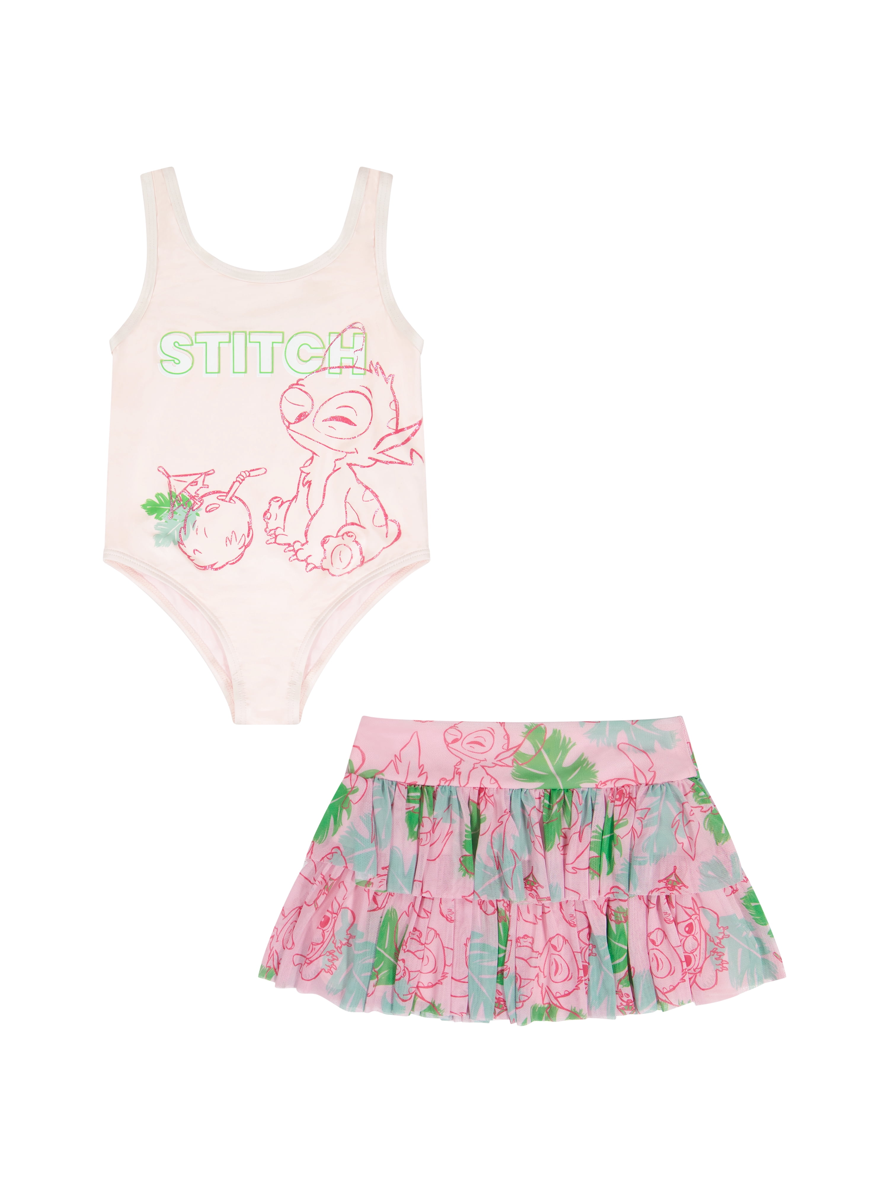 Character Toddler Girl One- Piece Swimsuit and Skirt Set, Sizes 12M-5T