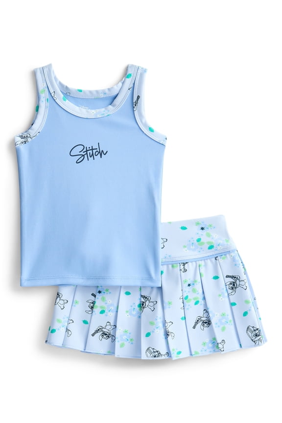 Stitch Toddler Girls Active Tank Top and Pleated Skort Set, 2-Piece, Sizes 12M-3T