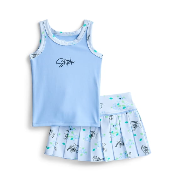 Stitch Toddler Girls Active Tank Top and Pleated Skort Set, 2-Piece, Sizes 12M-3T