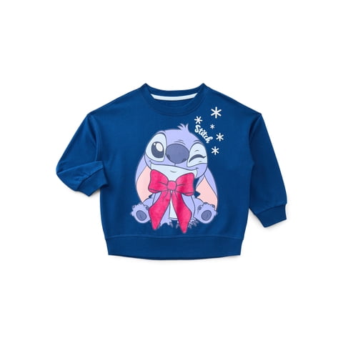 Disney Stitch Toddler Girls Holiday Graphic Sweatshirt, Sizes 12M-5T
