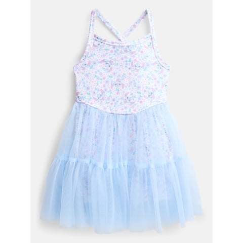 Stitch Toddler Girls' Sleeveless Romper with Tulle Skirt, Sizes 12M-5T