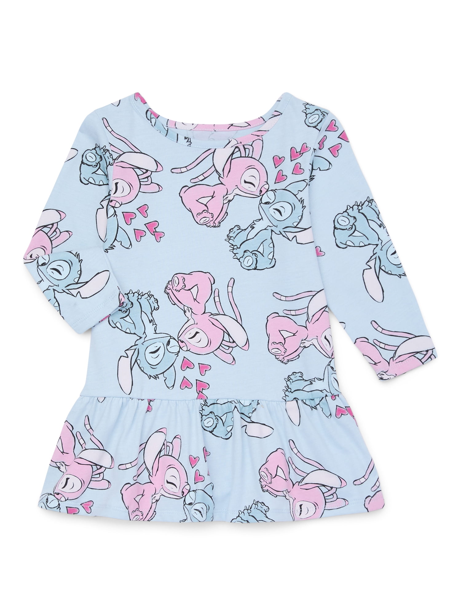 Stitch - Brandclub - Stitch Toddler Girls Print Drop Waist Dress with Long  Sleeves, Sizes 12M-5T