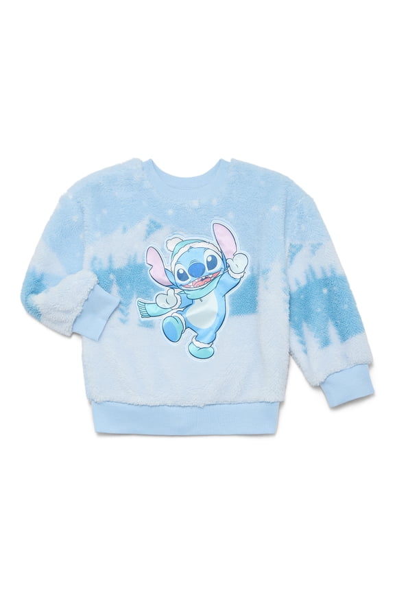 Stitch Toddler Girls' Plush Faux Shearling Sweater, Sizes 12M-5T
