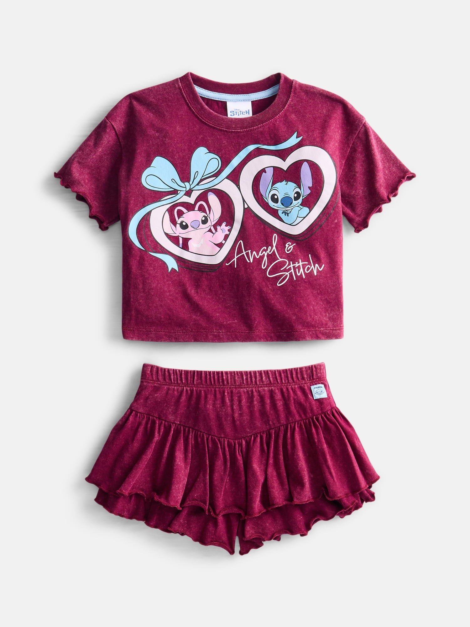Stitch Toddler Girls Graphic Tee and Skort Set, 2 Piece, Sizes 12M-5T