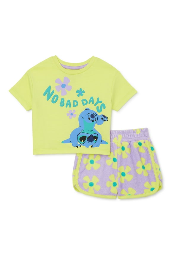 Stitch Toddler Girls T-Shirt and Shorts Set, 2-Piece, Sizes 12M-5T