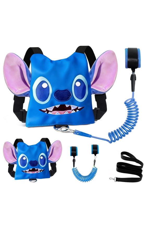 Stitch Toddler Leash, 3-in-1 Child Leash Set - 2m. Stitch Toddler Leash and Child Wrist Strap, Perfect for Travel and Walks