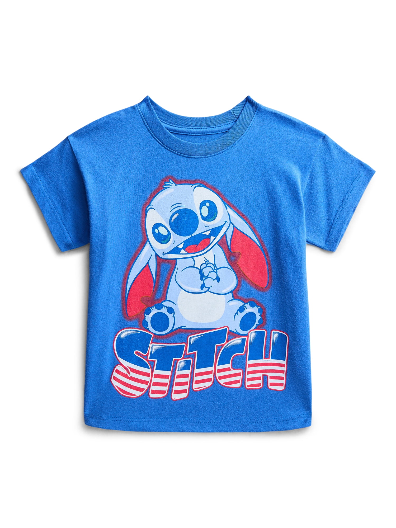 Stitch Toddler Graphic Americana Crewneck Tee with Short Sleeves, Sizes 12M-5T