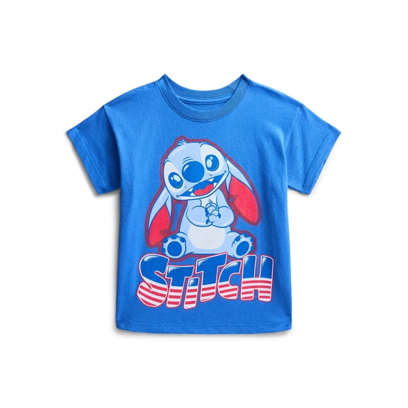 Stitch Toddler Graphic Americana Crewneck Tee with Short Sleeves, Sizes 12M-5T