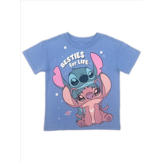 Disney Lilo and Stitch Toddler Graphic Crewneck Tee with Short Sleeves, Sizes 12M-5T