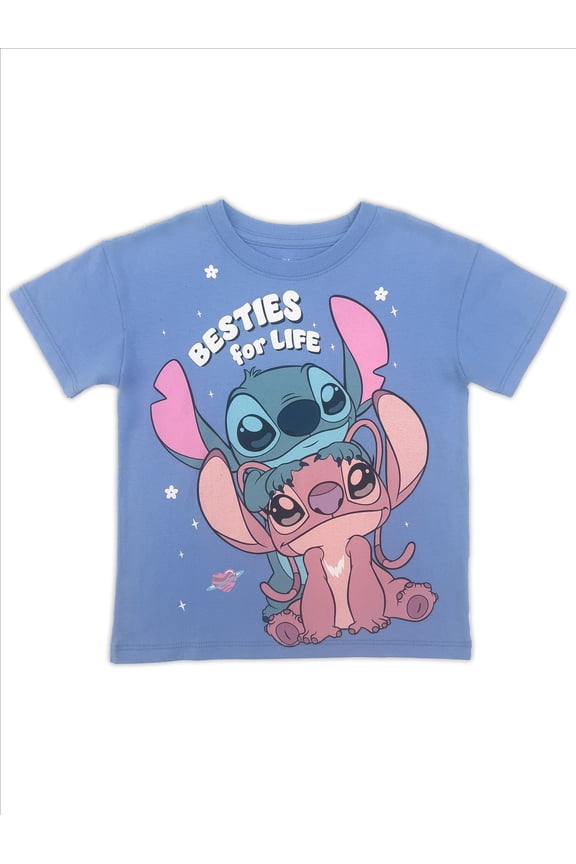 Disney Lilo and Stitch Toddler Graphic Crewneck Tee with Short Sleeves, Sizes 12M-5T