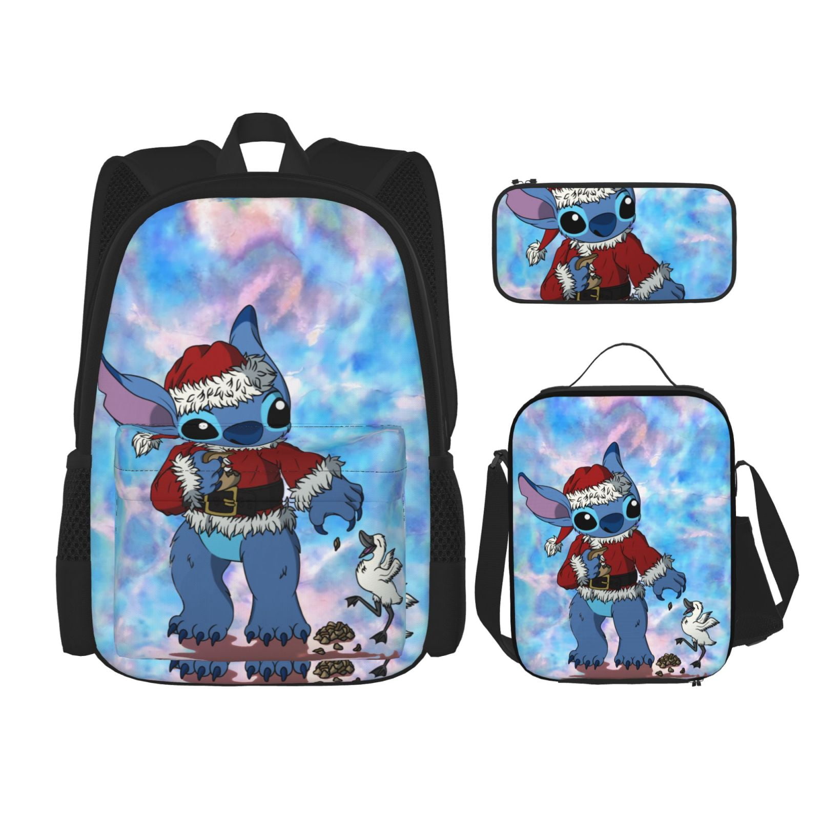 FANCOSAN 3-in-1 Cartoon Animal Backpack Set For Kids - Green Sloth Design With Lunch Box & Pencil Case