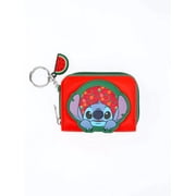 Disney Lilo & Stitch Womens Tropical Wallet with Watermelon Charm Keychain, Orange