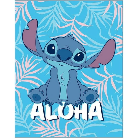 Stitch Twin Blanket - Lilo & Stitch Raschel Blanket for Kids! Measures 55"x75" (Twin/Full) Super Soft Stitch Blanket for Kids!