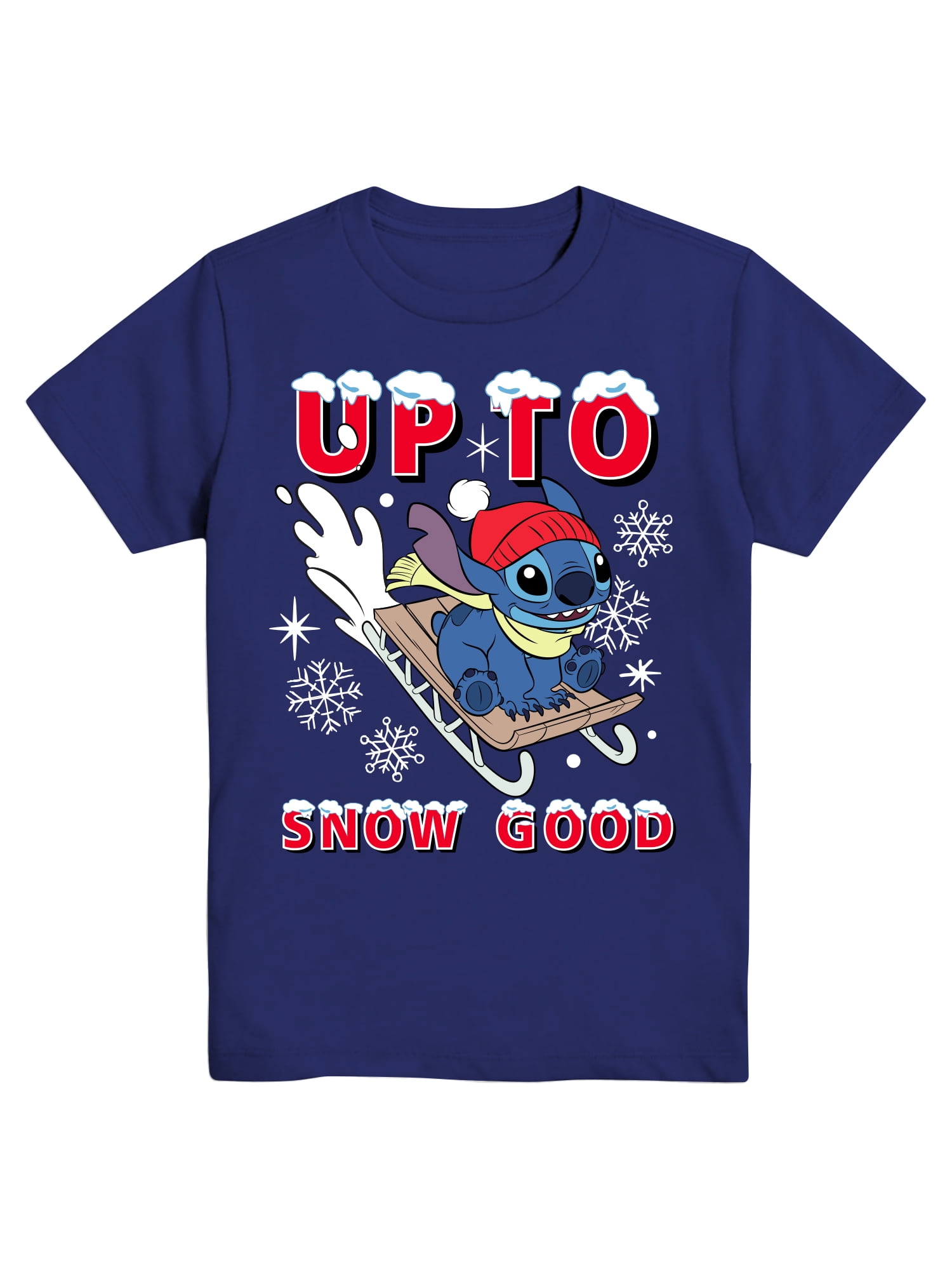 Stitch Up To Snow Good, Boys Apparel Crew Neck Short Sleeve T-Shirt, Sizes 4-18