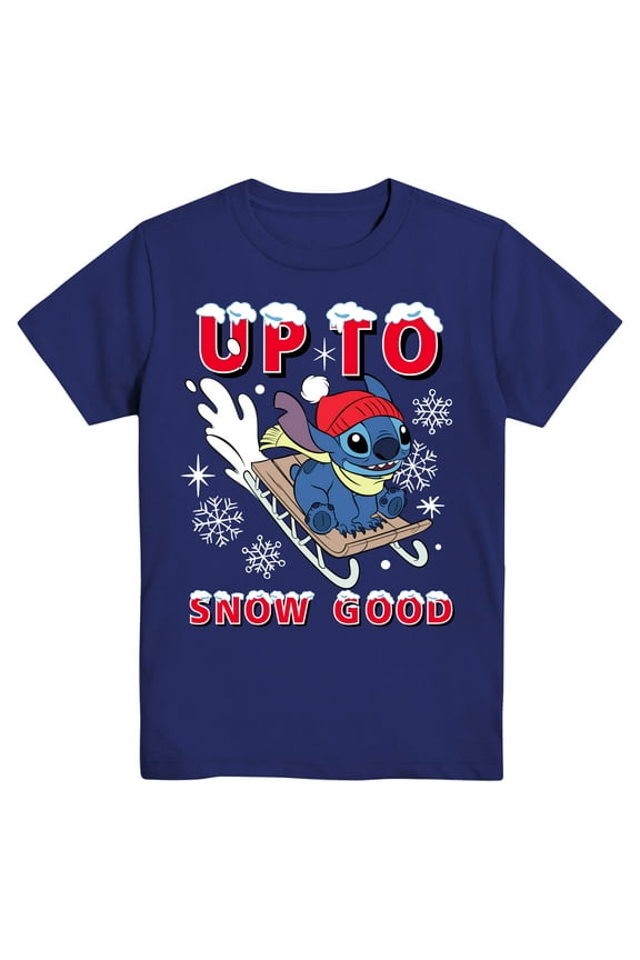 Stitch Up To Snow Good, Boys Apparel Crew Neck Short Sleeve T-Shirt, Sizes 4-18