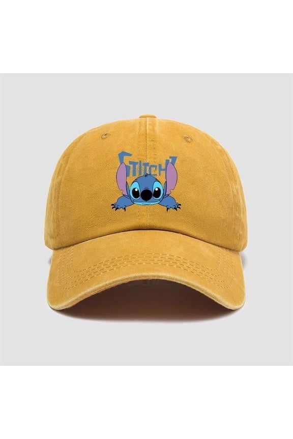 Stitch Vintage Washed Baseball Cap,Adjustable Cotton Hat with Cute Stitch Graphic,Retro Style Cap for Men Women