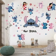 Stitch Wall Decals, Kids Wall Sticker for Boys Room DIY Wall Decor Peel and Stick Art Wallpaper for Nursury Room Living Room Children's Room Classroom