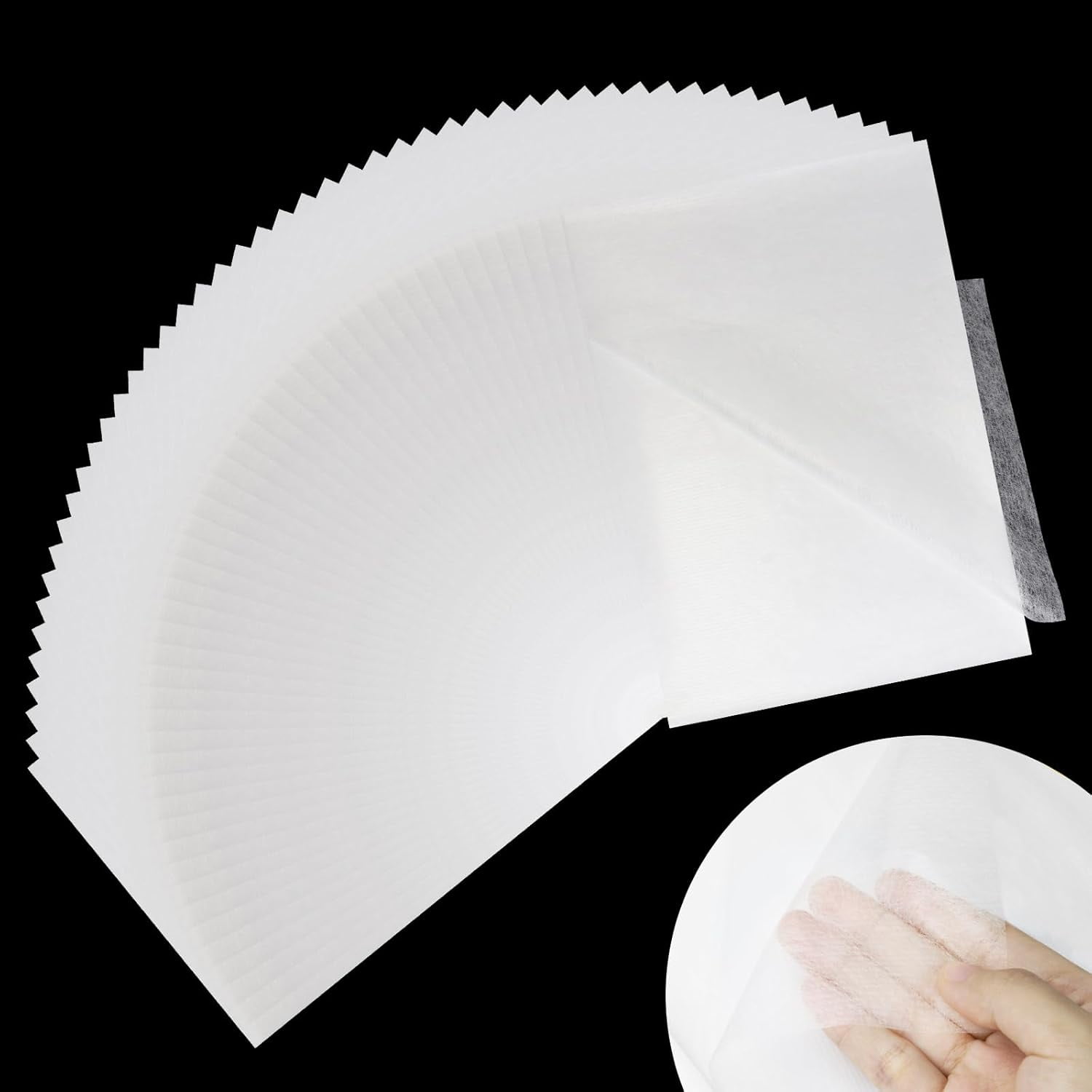 Stitch Witchery 50 Sheets, 8" x 12" Fusible Webbing for Fabric Applique, Medium Weight Fusible Interfacing, Stitch Witchery Fusible Bonding Web for Fabric for DIY Crafts