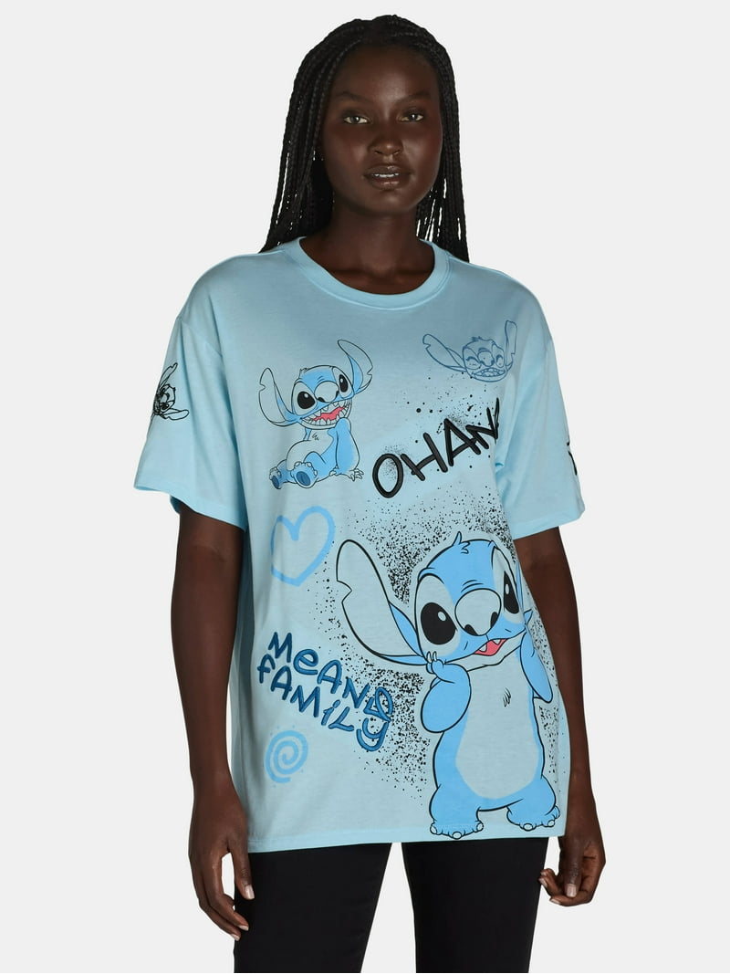 Stitch Women's Embroidered Graphic Print T-Shirt, Sizes XXS-XXL