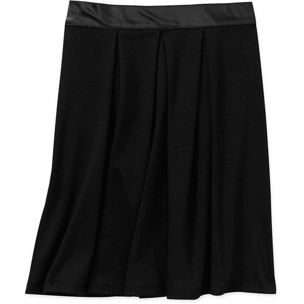 Stitch Women's Faux Leather Waist and Ponte Pleated Skirt - Walmart.com