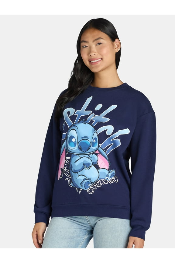 Stitch Women's Graphic Sweatshirt with Long Sleeves, Sizes XXS-XXL